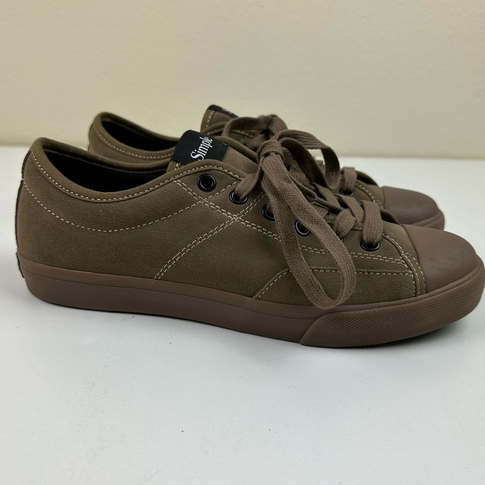 SIMPLE S1 Suede Low MENS 6.5 Tan Brown Genuine Leather Sneakers Skater